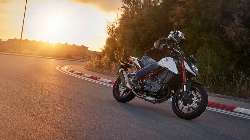Honda CB750 Hornet driving